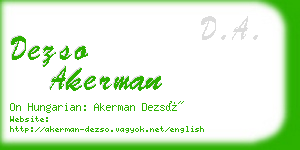 dezso akerman business card